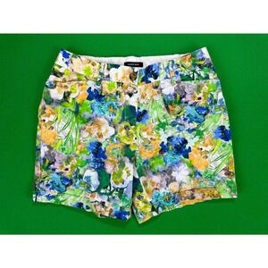Lands’ End Bermuda Shorts Women's 10 Floral Cotton Preppy